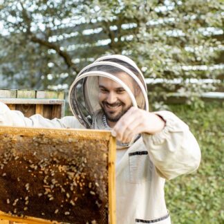 beekeeper working on the apiary WAKQV3P